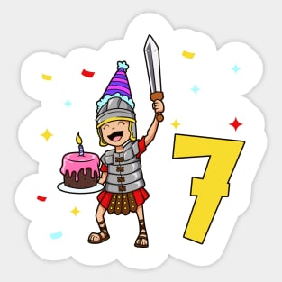 I am 7 with Centurion - kids birthday 7 years old Sticker